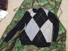 DOCKERS MEN'S SWEATER BLACK/GRAY/BLUE SIZE LARGE