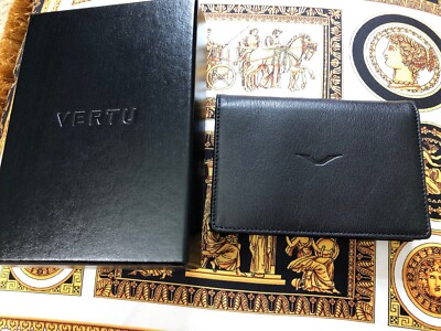 Vertu Business Card Holder in Black Calf Leather Hand made V Collection 
