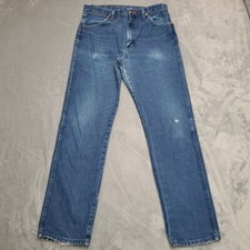 Wrangler 13MWZ Jeans Men 33x32 Blue Faded Denim Cowboy Western Rodeo Ranch Pants