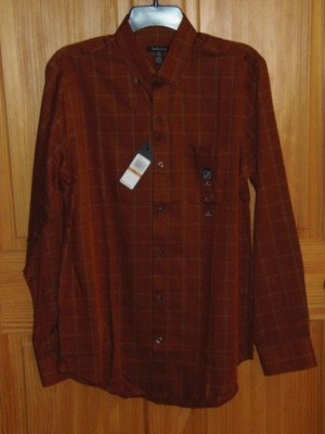 VANHEUSEN DRESS SHIRT - ORG GINGER BREAD - SZ 14-14 1/2 RET.@ 54.00 (BLU12-A-3)