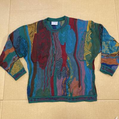 COOGI 3Dニット COOGI 3D knit sweater, men's size S Cotton Green/Blue | eBay