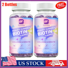 2 Pack Hair, Skin Nails Gummies with Biotin Collagen 120 Count 2x60