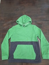 Boys Pull Over Hoodie Tek Gear Size 14/16 Colors Green And Navy Blue