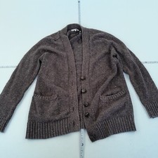 FAT FACE Cardigan 8 Purple Womens V-Neck Knit Button Up Jumper Cotton Blend