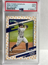 2021 Donruss Jose Altuve ON FIRE Parallel SP  /75 Houston Astros SP GIGANTE PSA 