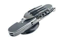 Hobo Camping Pocket Knife Fork Spoon Can Bottle Opener Cork Screw Utensil