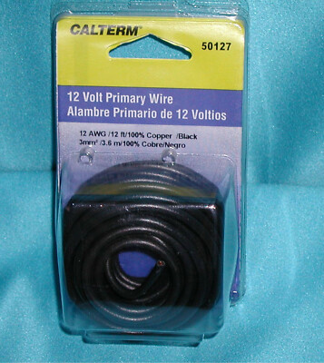 CALTERM 12V/12AWG/12Ft/100% Copper/Black 50127  Factory New  Great Find SALE!!