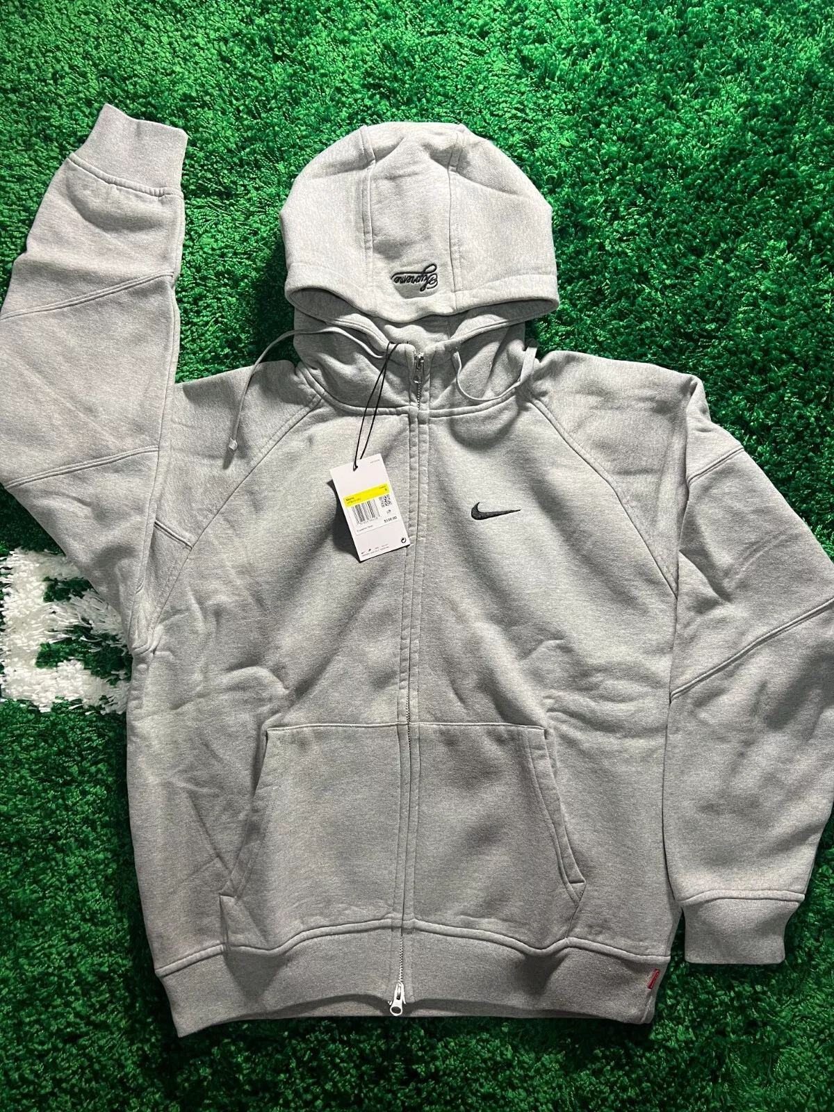 Sweat à capuche zippé Supreme x Nike gris bruyère SS25 NEUF SOUS BLISTER