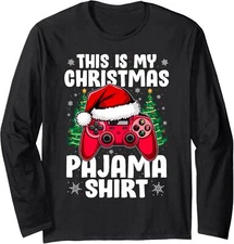This Is My Christmas Pajama Video Game Gamer Long Sleeve Tshirt