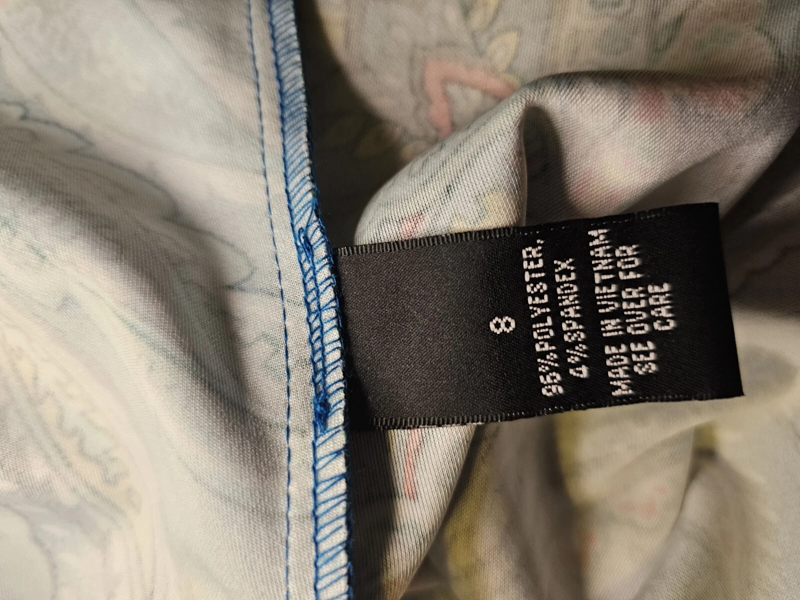 Abito estivo Alyx taglia 8 blu brillante Paisley colorato senza maniche