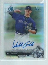 WILL GADDIS 2018 BOWMAN CHROME 1ST ON CARD AUTO PROSPECT REFRACTOR #D 442/499