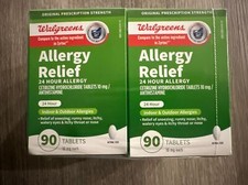 LOT OF 6 Allergy Relief 24 Hour Allergy, Cetirizine Hydrochloride 10mg/90
