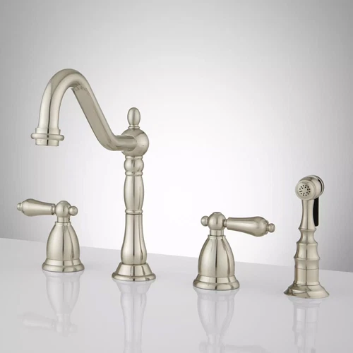 Signature Hardware 394336 Helena Kitchen Faucet w/ Side Spray - Brushed Nickel - Picture 1 of 2