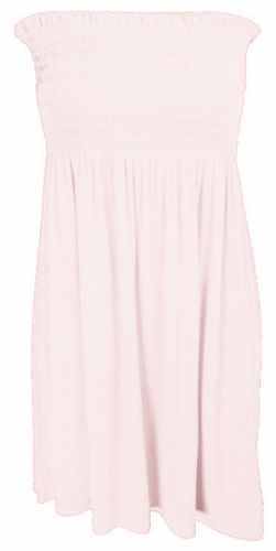 Ladies Sheering Boob Tube Gather Bandeau Ruched Top Summer Mini Dress Size 8-26 - Picture 17 of 28