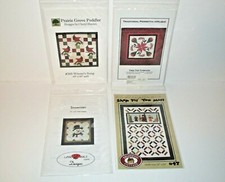 Quilt Pattern Lot of 4: Winter's Song, Poinsettia, Snowman, Shop Til' You Melt