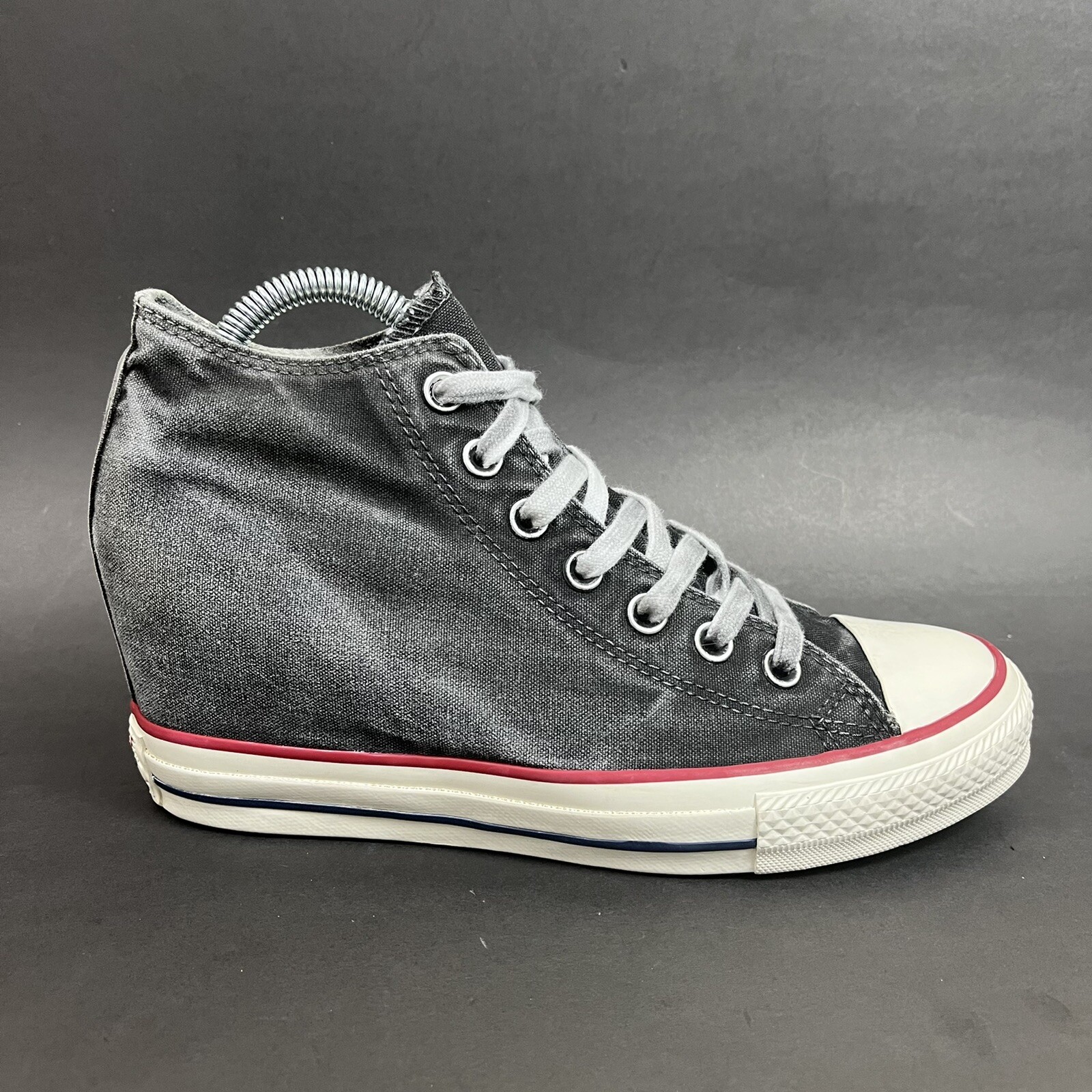 Converse CTAS Lux Mid Wedge Sneakers Distressed Grey Womens Size 9-image