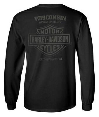 Harley-Davidson Men's Open Bar & Shield Long Sleeve Crew-Neck