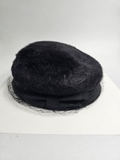 Warm Mink Women's Hat,Vintage Winter Black Natural Fur. 6  Inner Diameter