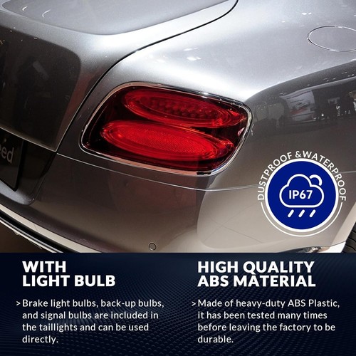 Pair Smoke Tail Lights Assembly For Bentley Continental GT 2012-2017 Rear Lamps - Picture 6 of 8
