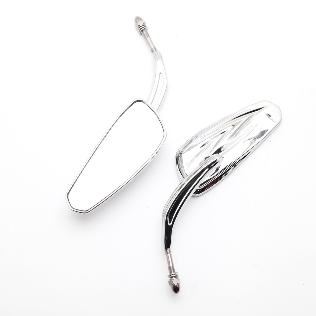 Krator Rear View Mirrors For Harley Sportster XL 883 1200 & Touring Models - Pair Harley Mirrors Chrome - Foto 4
