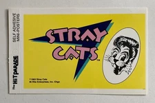 Vintage 1983 Stray Cats Hit Parade Mini-Poster Sticker - Unused Store Stock