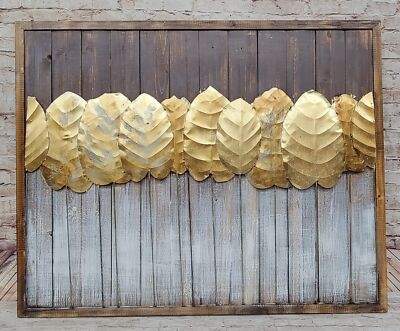 Abstract original 3D painting Gold leaf structure acrylic painting Hand Made Art