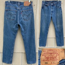 vintage Levis 501 jeans button fly made in USA Size W 32 L 34