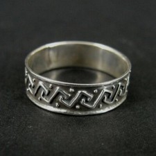 Ring Silver Zig Zag Design Mexico Sterling 925 Size 6 Ring Band