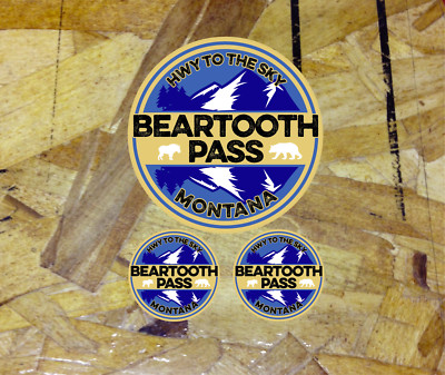 Beartooth Pass Montana Vintage Decal Sticker Ski Skiing Hike Snowboard Mountains