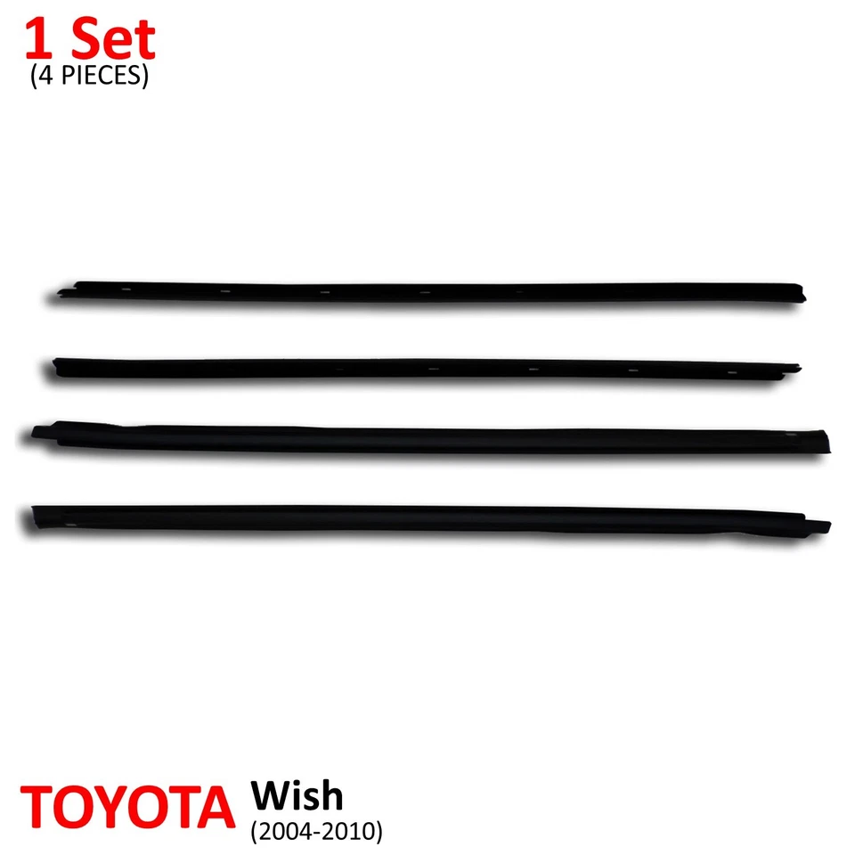 Set 4 Door Outer Weatherstrip Door Belt Fits Toyota Wish ANE11 2004 - 2010 Foto 2 de 4