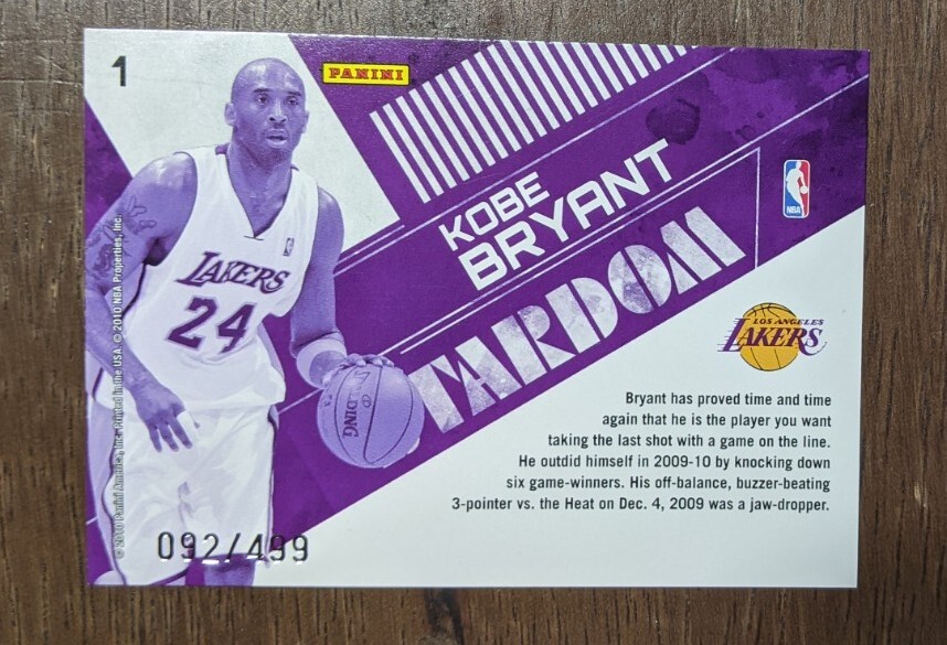 2010-11 Panini Rookies & Stars - Stardom Kobe Bryant #1 Gold