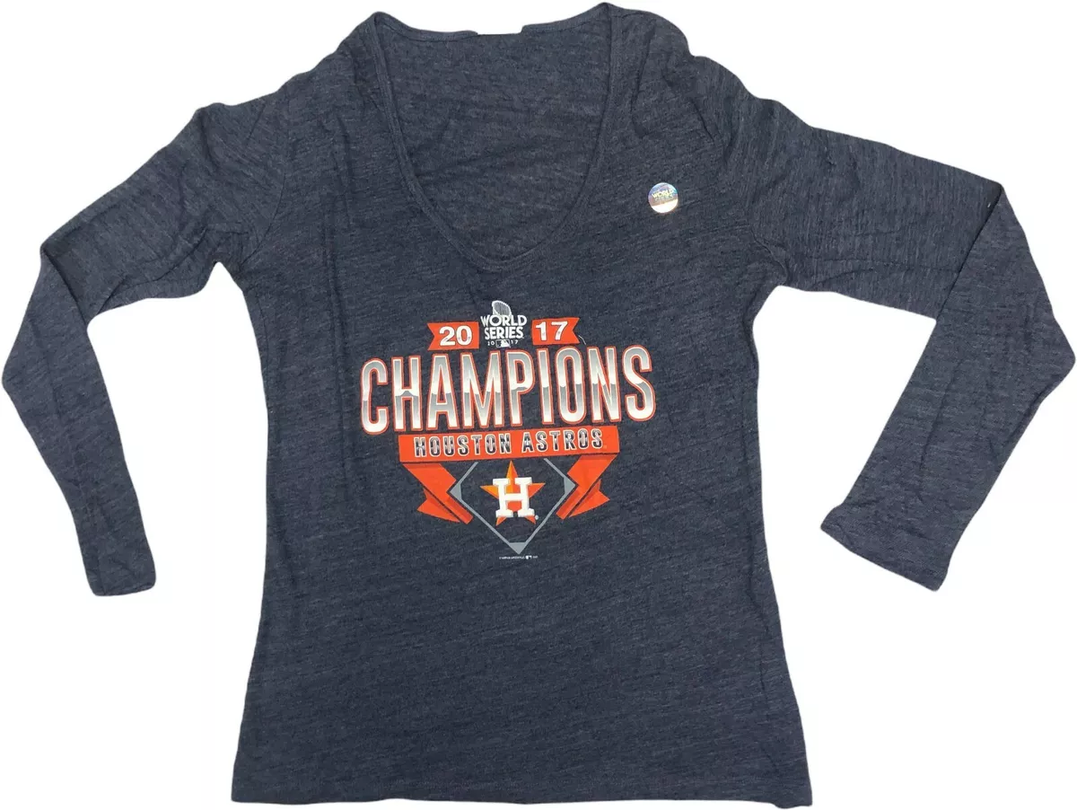 Houston Astros Women's 2017 World Series Champions Long Sleeve T-Shirt Large