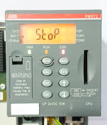 ABB PM572, 1SAP130200R0200, Zentralverarbeitungseinheit 128kB, FBP, Display, ...