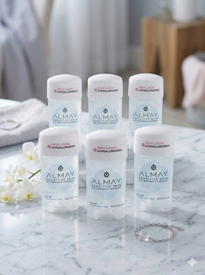 Almay Hypoallergenic Deodorant, Fragrance free  - 2.25 Oz (6 Pack)