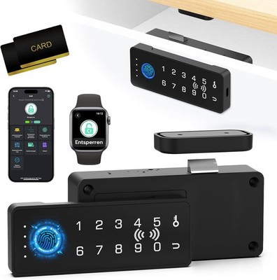 Eseesmart Drawer Lock with Fingerprint, Smart RFID Fingerprint Furniture Lock