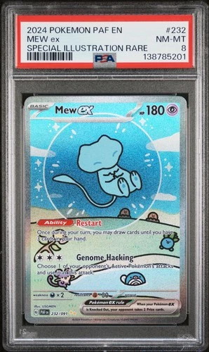 2024 POKEMON PAF EN-PALDEAN FATES SPECIAL ILLUSTRATION RARE #232 MEW EX PSA 8