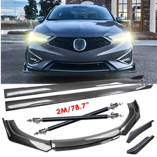 For Acura ILX Sedan Carbon Fiber Side Skirt Rear & Front Bumper Lip Splitter