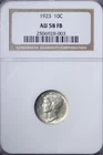 1923 Mercury Dime NGC AU58 FB Desirable Grade Full Split Bands *WSTSi*