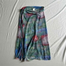 Issey Miyake Sheer Long Skirt Size 3 Waist38cm Length83cm Slit Design japan