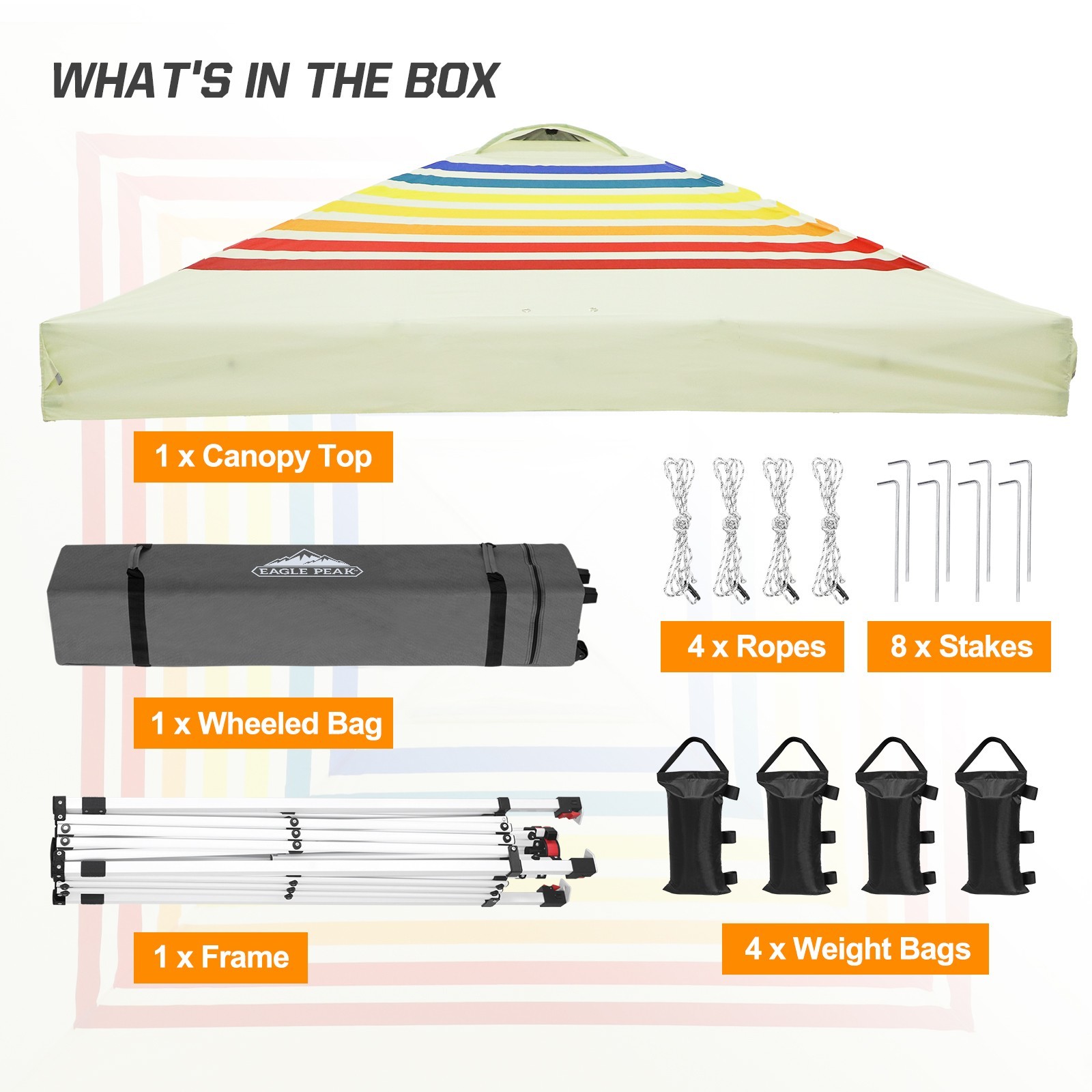 EAGLE PEAK 10x10 Pop Up Canopy Tent Easy Set up Straight Leg Folding Shelter