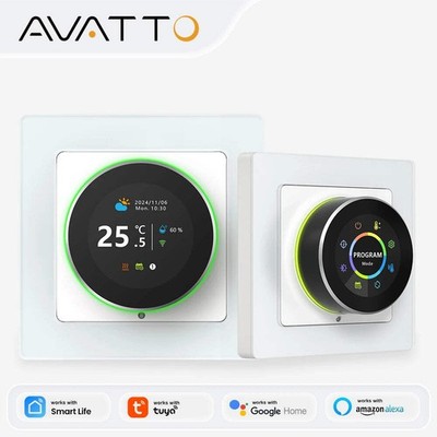 AVATTO WiFi Elektrische Fußbodenheizung Wasser/Gas Boiler Temperaturregler, Smart