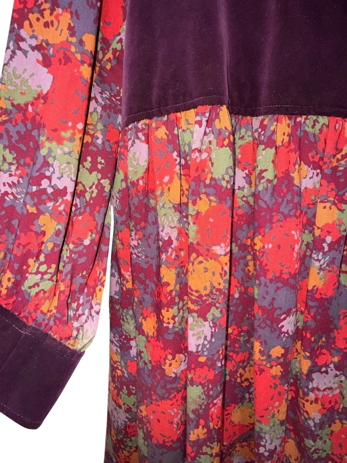 Abito folk vintage YSL Saint Laurent corpetto velluto 1976 Keni Valenti taglia 40