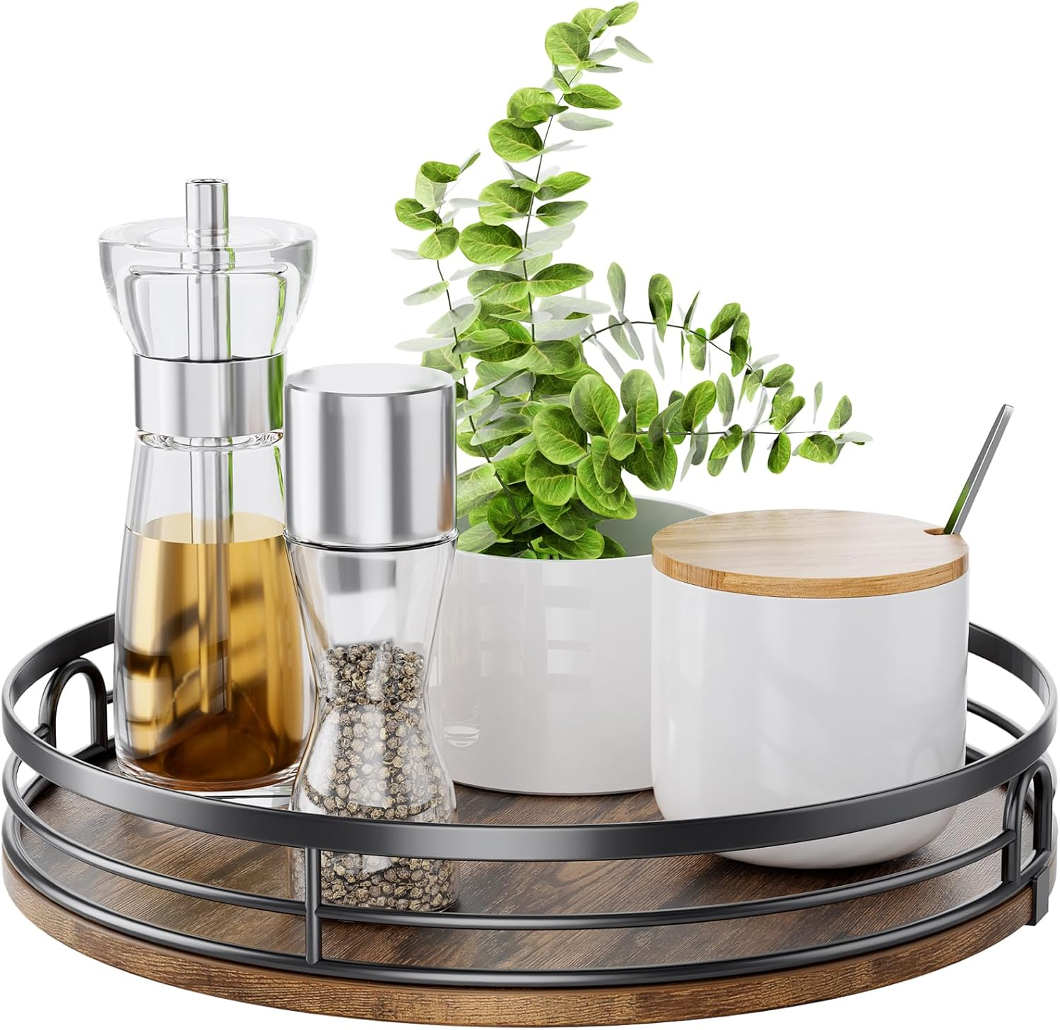 11'' Lazy Susan Turntable Organizer for Cabinet, round Wood Lazy Susan for Table