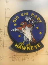 US NAVY Naval Tomcat Fighter Sic Em Baby Hawkeye Squadron Patch 11/1/25