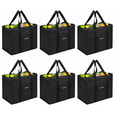 Homemell Heavy Duty Reusable Grocery Bags, Large Shopping Tote Bag, 6 Pack