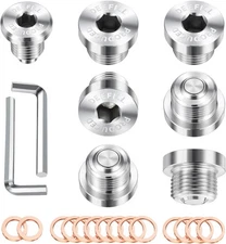7PCS Stainless Steel Magnetic Engine/Transmission/Differential Oil Drain Fill
