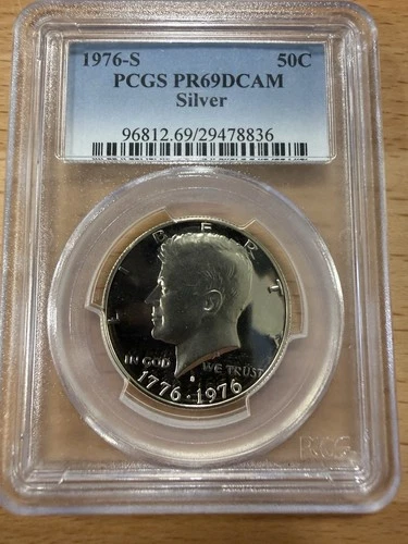 ⭐️1976-S Kennedy Silver Half Dollar PCGS PR69DCAM Bicentennial Proof ⭐️