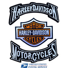 Harley Davidson Set Patch Moto Barra e Scudo Rockers Giacca Gilet Schienale