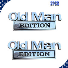 2pcs Silver Black 3d Metal Old Man Edition Emblem Badge Fit For Universal Car 2pcs Silver Black 3d Metal Old Man Edition Emblem Badge Fit For Universal Car