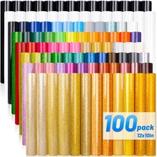 Premium Heat Transfer Vinyl - Vibrant 63 Colors, DIY Glitter & Matte